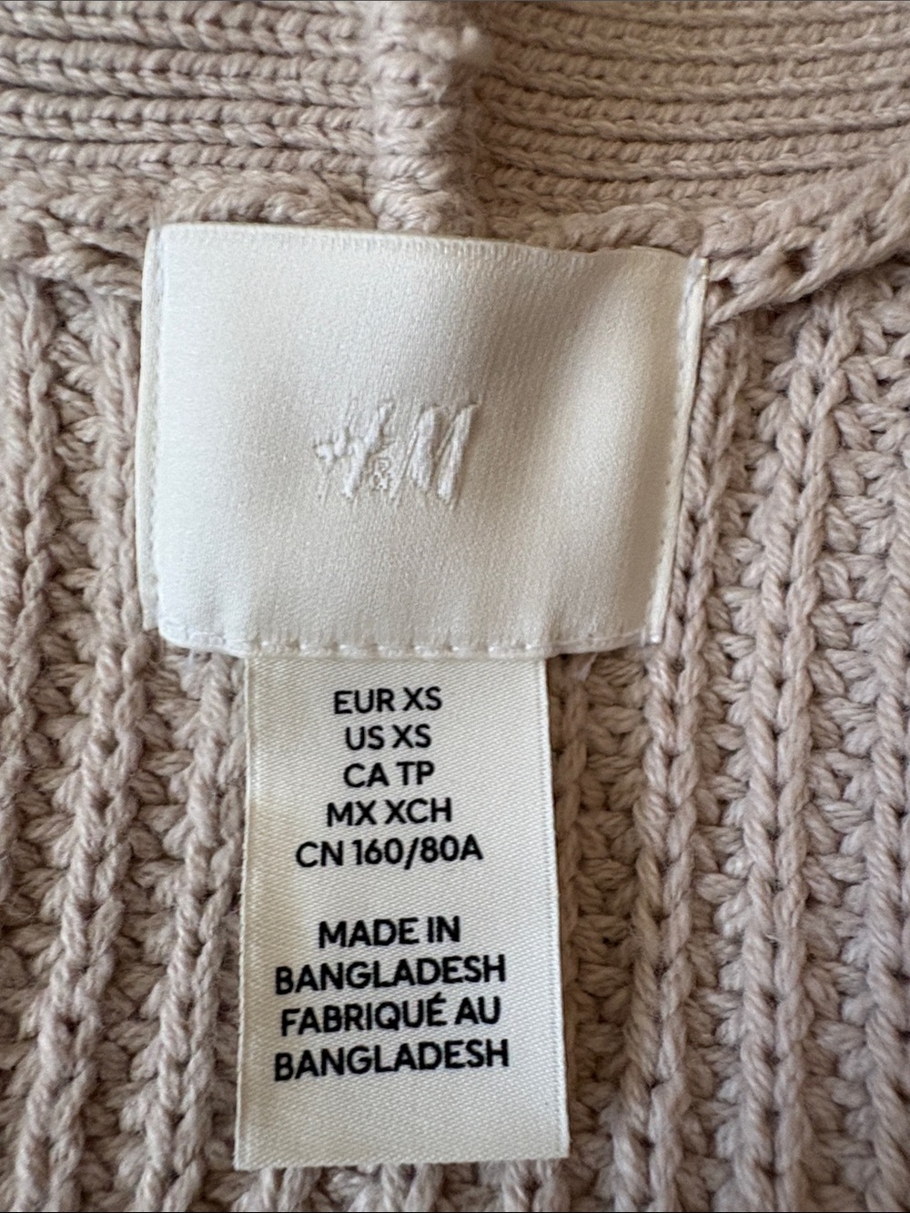 H&M Beige Ribbed Button-Front Cardigan - Picture 3 of 6